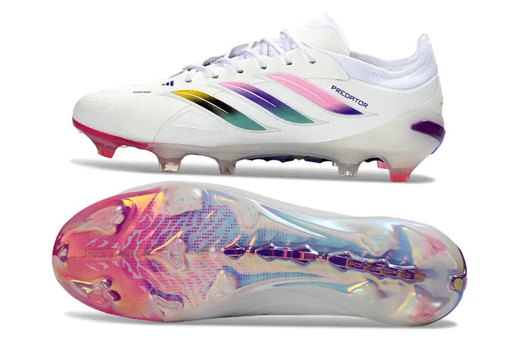 Detailed view of Adidas Predator 26 Elite FG soccer cleats, highlighting premium materials and expert craftsmanship.
